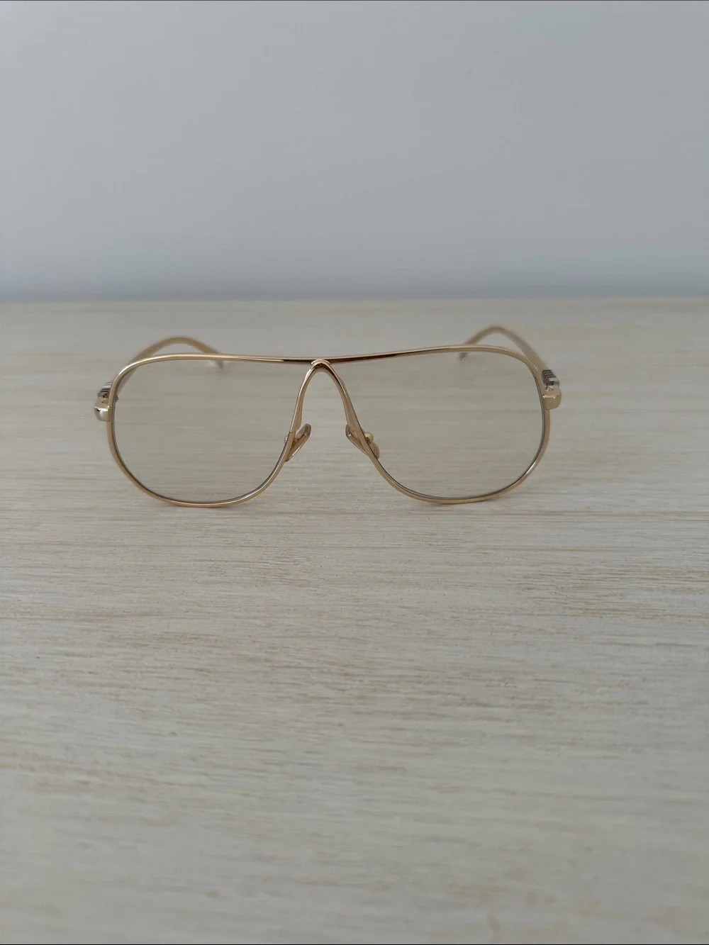 Miu Miu Gold Metal Aviator Sunglasses Blue Light